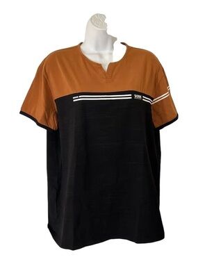 SOBK New York Men's Two-Tone Black & Brown Short Sleeve Shirt NWT